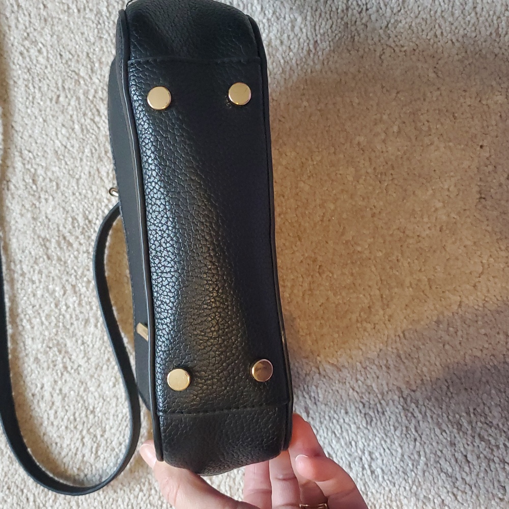 Black Crossbody Bag with Gold Accents - Picture 3 of 7